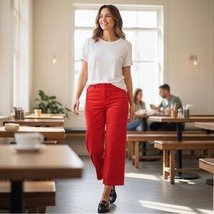 NEW Charter Club Velveteen Ankle Pants Ravishing Red 14